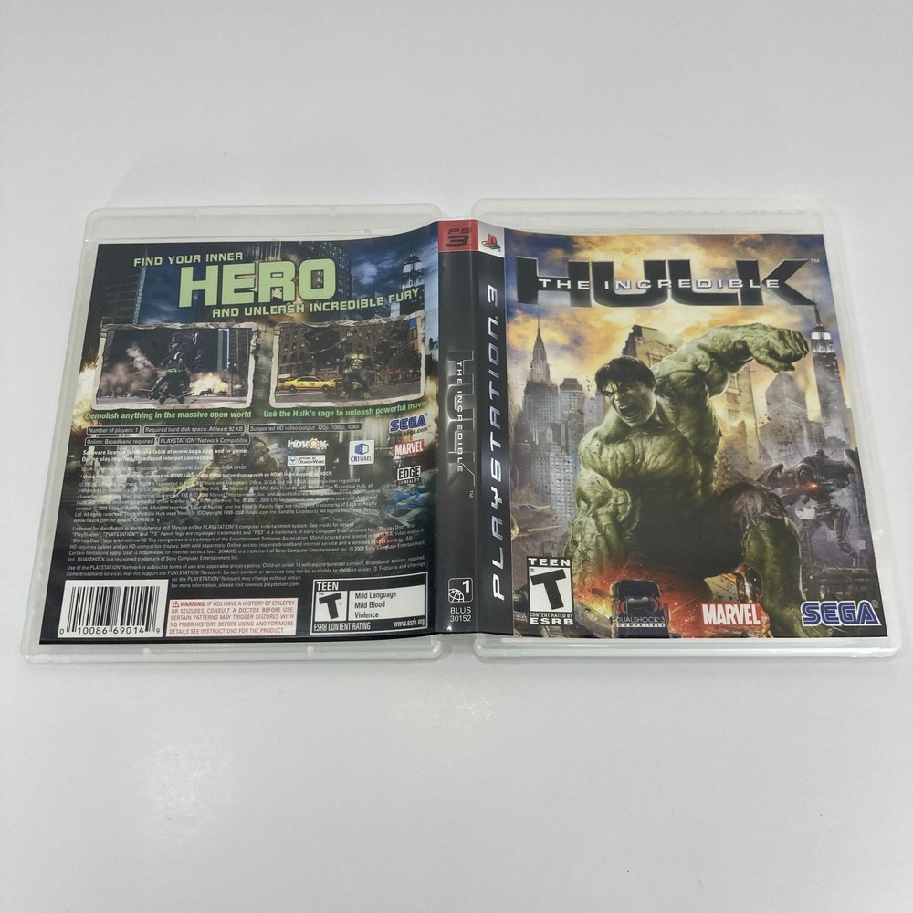 The Incredible Hulk (Sony PlayStation 3, 2008) PS3‎ No Manual - TESTED - Picture 2 of 5